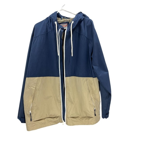 Hooded lightweight jacket XL mens khaki navy full zip pockets performance coat - Picture 9 of 9